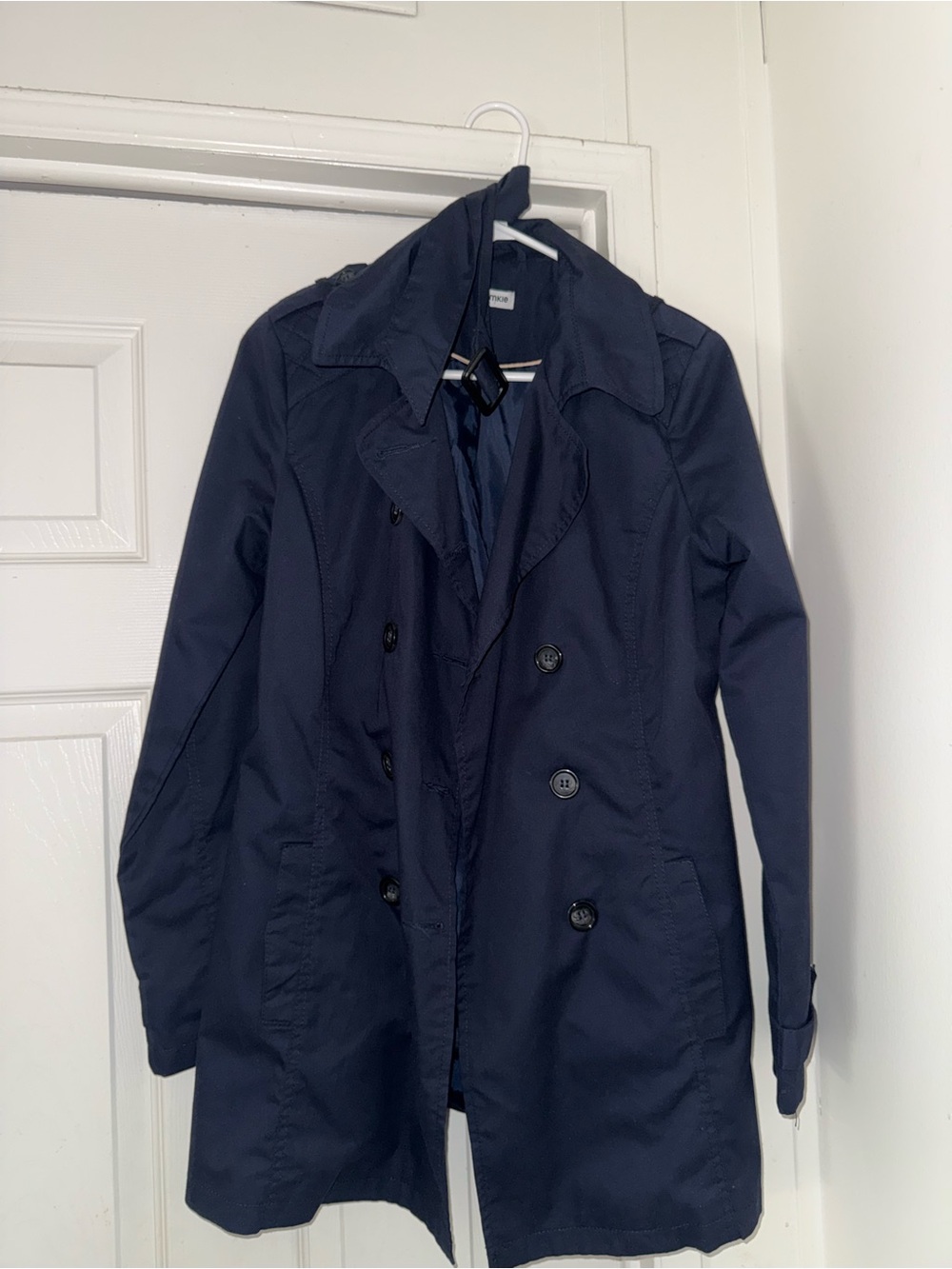 Pimkie Navy Blue Belted Trench Coat Estimated L/XL